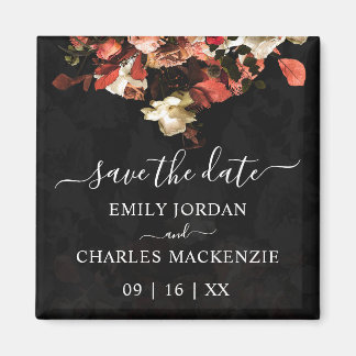 Elegant Rustic Fall Flowers Wedding Save The Date Magnet