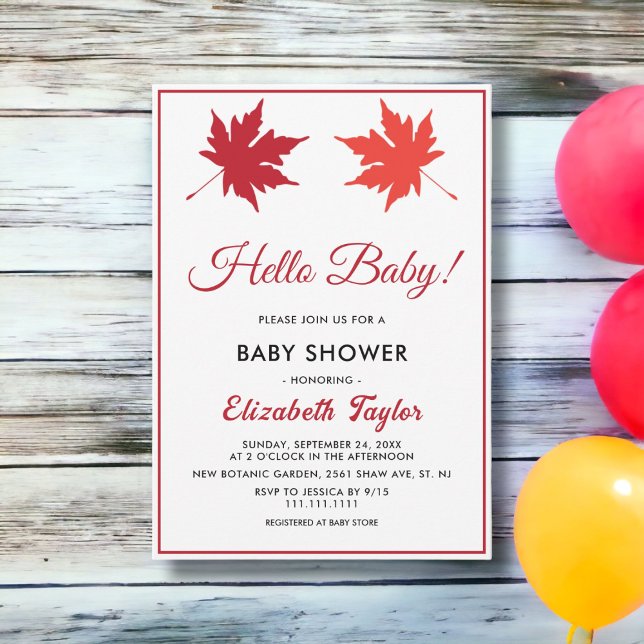 Elegant Rustic Fall Leaves Chic Fall Baby Shower Invitation (Creator Uploaded)