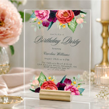 Elegant Rustic Floral Adult Birthday for Her