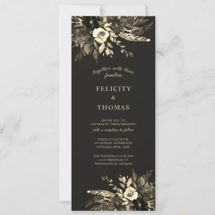 Elegant Rustic Floral Earth Brown Wedding Invitation