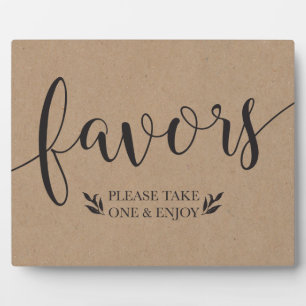 Elegant Rustic Floral Favours Wedding Decor Sign Plaque