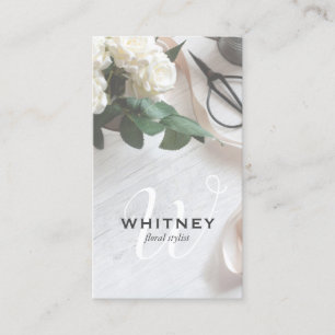Elegant Rustic Floral Florist Business Card