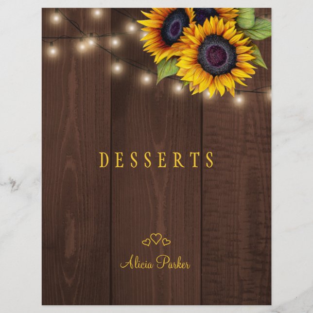 Elegant rustic floral gold script cookbook divider (Front)