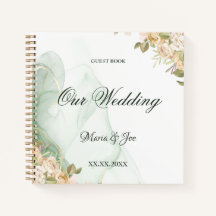 Elégant Rustic Floral Greenery Livre d'or mariage