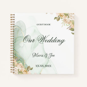 Elégant Rustic Floral Greenery Livre d'or mariage