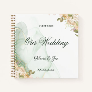 Elegant Rustic Floral Greenery wedding guest book