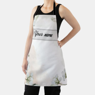 Elegant rustic floral kitchen apron
