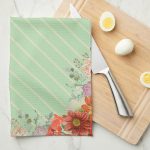 Elegant rustic floral kitchen towel