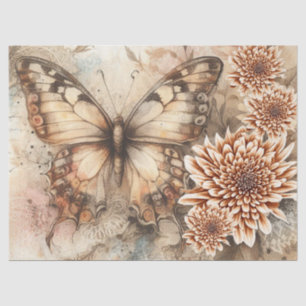 Elegant Rustic Floral & Lace Vintage Decoupage Tissue Paper