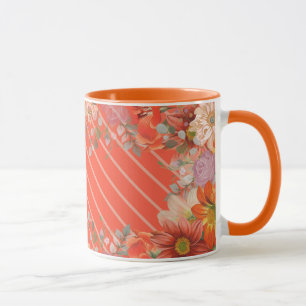 Elegant rustic floral mug