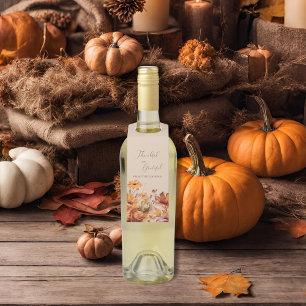 Elegant Rustic Floral Thankful and Gratetful Bottle Tag