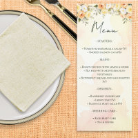 Elegant Rustic Floral Watercolor Wedding Menu
