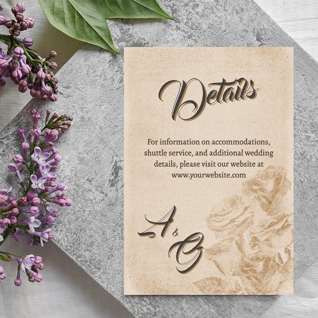Elegant Rustic Floral Wedding enclosure card (Elegant Rustic Floral Wedding enclosure card)