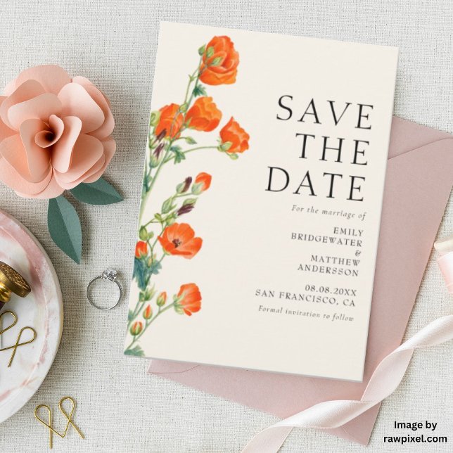 Elegant Rustic Floral Wedding Save The Date (Creator Uploaded)