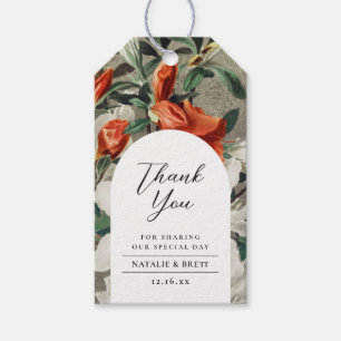 Elegant Rustic Florals Terracotta Wedding Favour Gift Tags