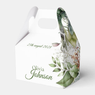 Elegant Rustic Forest Leaves Calligraphy Favour Bo Favor Box