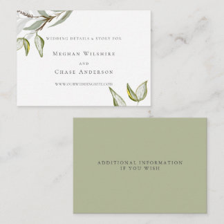 Elegant Rustic Greenery  Enclosure Card