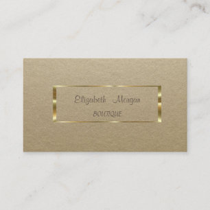 Elegant Rustic ,Kraft,Gold Frame Business Card