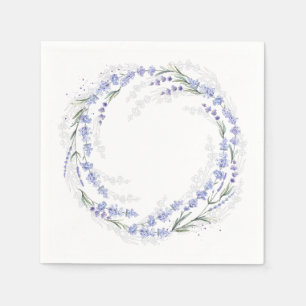Elegant Rustic Lavender Wreath Paper Napkin