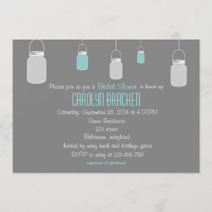 Elegant Rustic Mason Jars Bridal Shower Invite