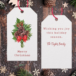 Elegant Rustic Merry Christmas  Gift Tags