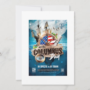 Elegant & Rustic Modern Columbus Day invitation 