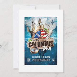 Elegant & Rustic Modern Columbus Day invitation 