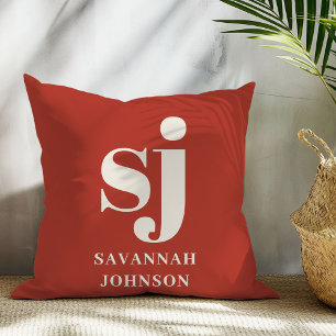Elegant Rustic monogram initials  Throw Pillow