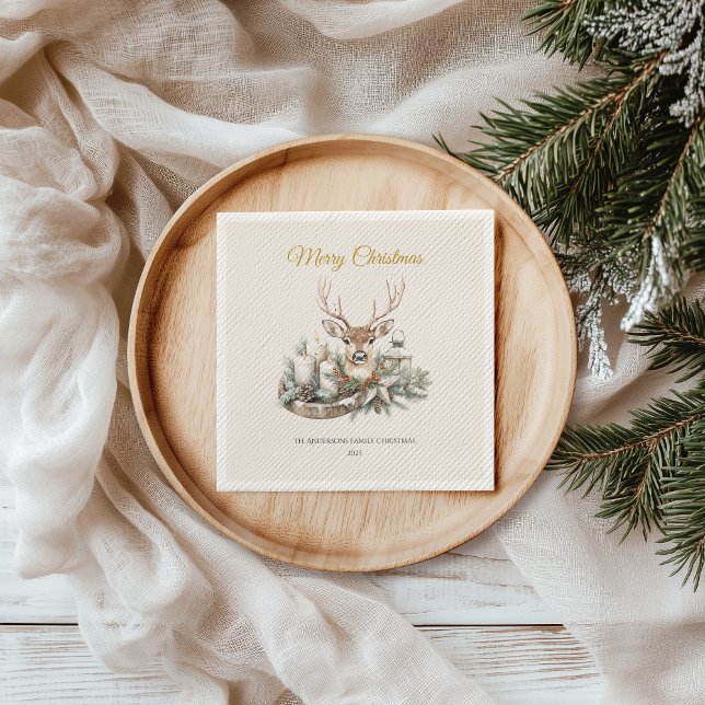 Elegant Rustic Noel Christmas Paper Napkins (Creator Uploaded)