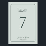 Elegant Rustic Nuzzling Horses Wedding Table Number<br><div class="desc">Beautiful blue green,  teal wedding table number with original watercolor art of two sweet dapple horses nuzzling. Creates an elegant and sophisticated wedding theme with pretty typography. This item is part of a wedding suite collection.</div>