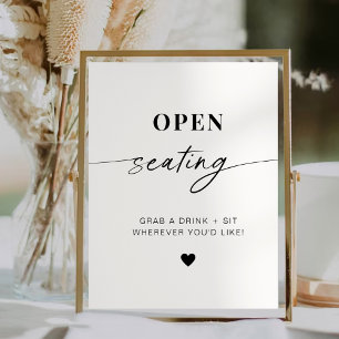 Elegant Rustic Open Seating Sign, Find Your Seat Pedestal Sign