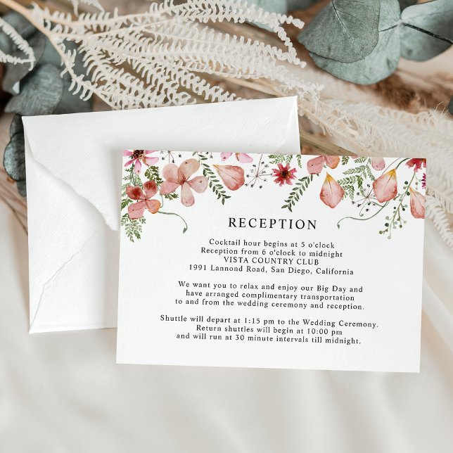 Elegant Rustic Peach Wedding Reception Enclosure Card (Creator Uploaded)