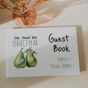 Elegant Rustic Perfect Pear Bridal Shower Guest Book