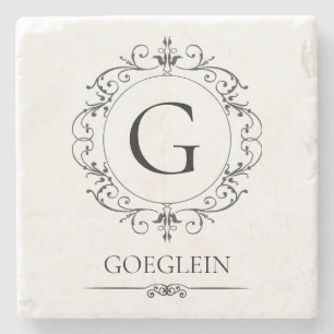 Elegant Rustic Personalized Stone Coaster
