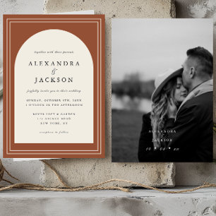 Elegant Rustic Photo Arch Wedding Invitation