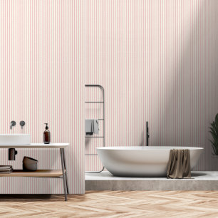 Elegant Rustic Pink French Country Small Stripe Wallpaper