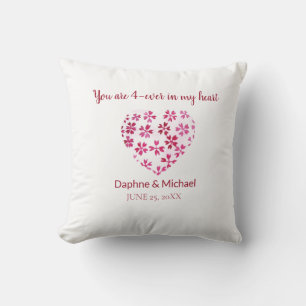 Elegant Rustic Pink Modern Simple Chic Heart Throw Pillow