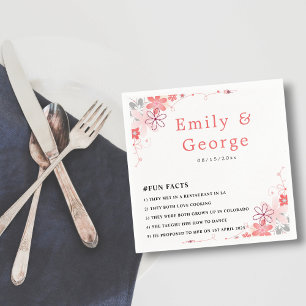 Elegant Rustic Pink Roses Summer Floral Wedding Napkin