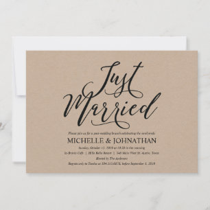 Elégant Rustic Post Mariage Brunch Invitation Card