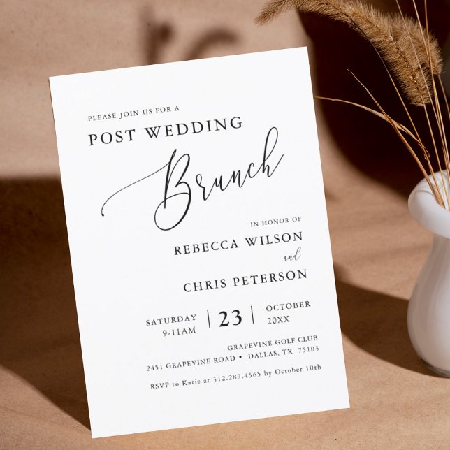 Elegant Rustic Post Wedding Brunch  Invitation (Creator Uploaded)