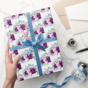 Elegant Rustic Purple Blush Geometric Wedding  Wrapping Paper