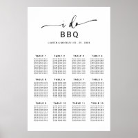 Elegant Rustic Script I Do BBQ Seating Chart