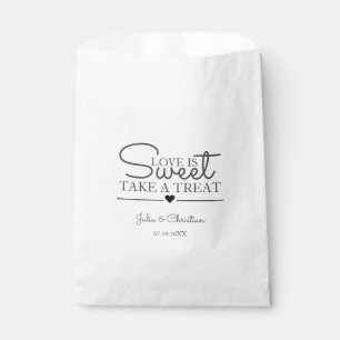 Elegant Rustic Script Love is Sweet Wedding Favour Bag