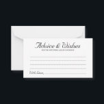 Elegant Rustic Script Wedding Advice & Wishes Card<br><div class="desc">Elegant Rustic Script Wedding Advice & Wishes Card - Feel free to edit,  customize and personalize this simple yet beautiful wedding advice and wishes card. Edit options are available.</div>