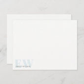 Elegant Rustic Simple Minimal Blue Name Monogram Card (Front/Back)