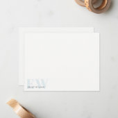 Elegant Rustic Simple Minimal Blue Name Monogram Card (Front/Back In Situ)
