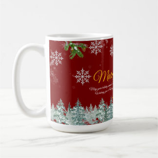 Elegant Rustic Style Gold Merry Christmas  Coffee Mug