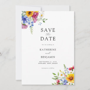 Elegant Rustic Summer Floral Wedding Save The Date