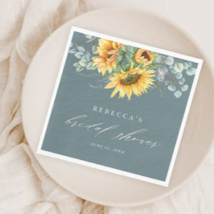 Elegant Rustic Sunflower Bridal Shower Napkin