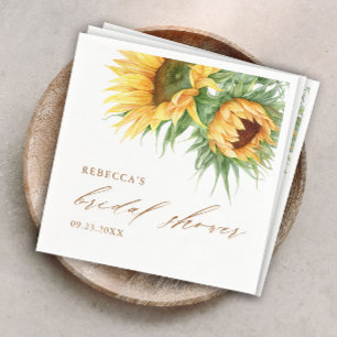 Elegant Rustic Sunflower Bridal Shower Napkin
